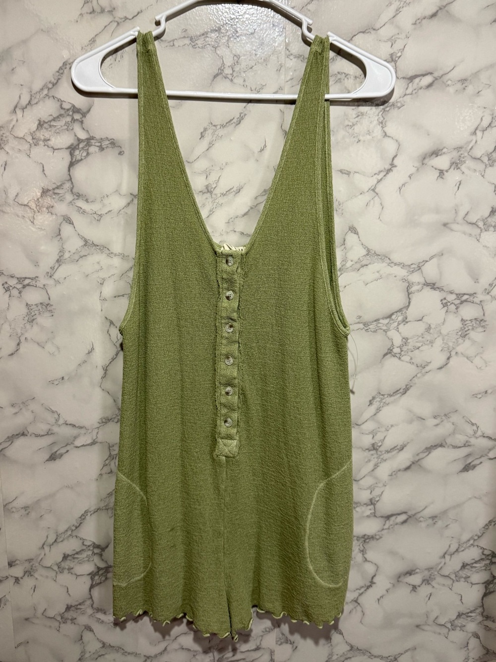 Billabong Light Green Button-Front Camisole Romper S